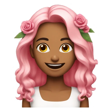 Cara feliz con flores rosadas sticker