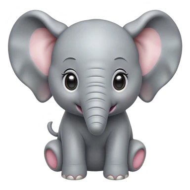 Cinematic Comical Baby Elephant Portrait Emoji, Head tilted dramatically with an exaggeratedly amused expression, featuring a striking soft gray hide with oversized, quirky ears and wide, expressive eyes full of playful disbelief, Simplified yet hilariously expressive features, highly detailed, glowing with a slightly sassy glow, high shine, dramatic yet playful, stylized with an air of cheeky mischief, bright and endearing, soft glowing outline, capturing the essence of a spirited and over-the-top baby elephant, so meme-worthy it feels like it could trumpet its way into internet fame instantly! sticker