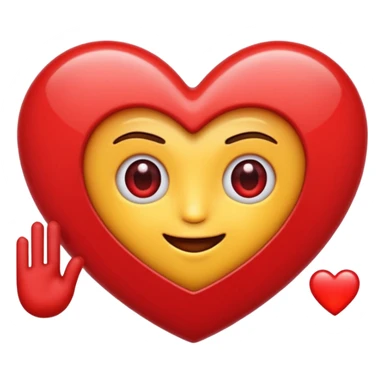 Un emoji qui fait un clin d’œil et mélangé à un cœur rouge iPhone  sticker