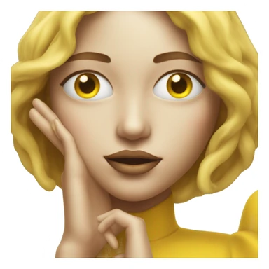 yellow skinned figure with eyes closed make it show its nails like the original photo I sent  sticker