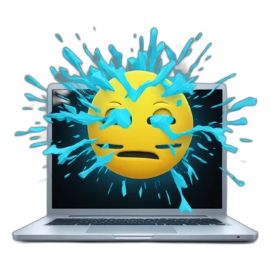 broken blue neon laptop for 404 page sticker