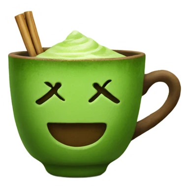 matcha in a handmade cup sticker