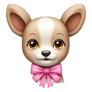 cute dear with pink bow sticker