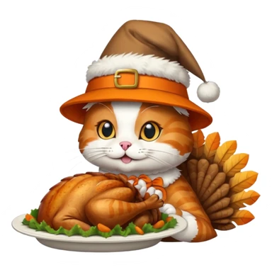 Thanksgiving turkey cat sticker