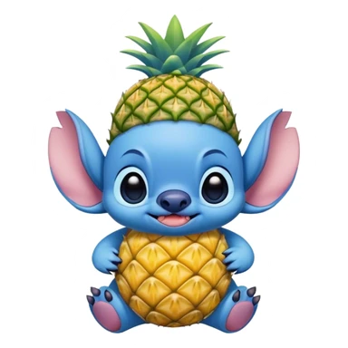 Stitch wearing a pineapple hat  sticker