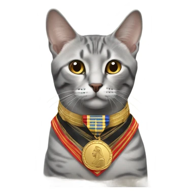 War veteran General Egyptian Mau with medals sticker
