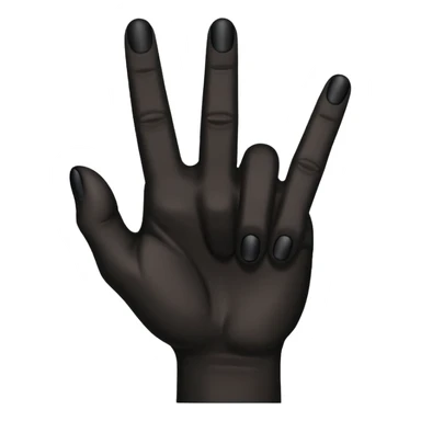 A black hand and the thumb, index and middelfinger are stretched (to say yvl) sticker