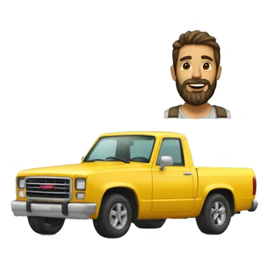 pickup style car ride system and bearded man sticker