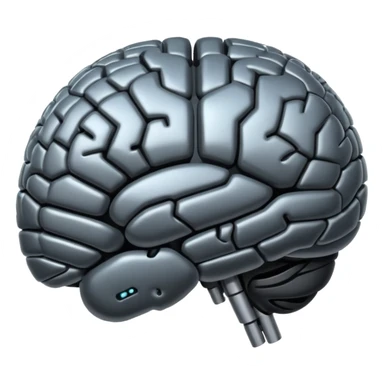   Create an emoji in which it is representing AI brain in black color professional and luxury  AI sticker