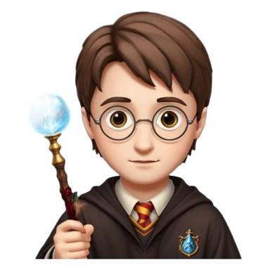 harry potter with magic wand sticker