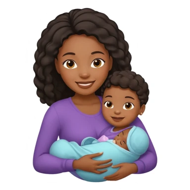 Black woman rocking her baby sticker