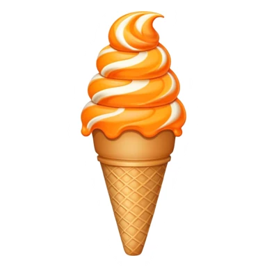 Ice cream cone swirl orange creamsicle sticker