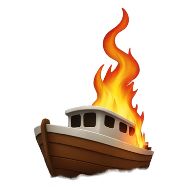 boat on fire sticker