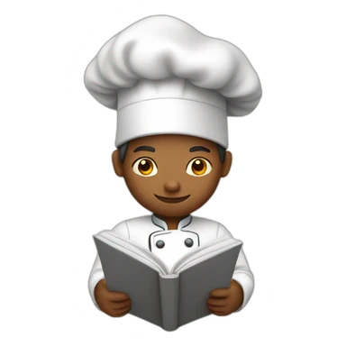 chef reading recipe book sticker