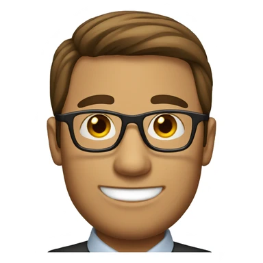brown haired man with glasses  sticker