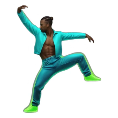  male dancer big booty neon sign style sticker