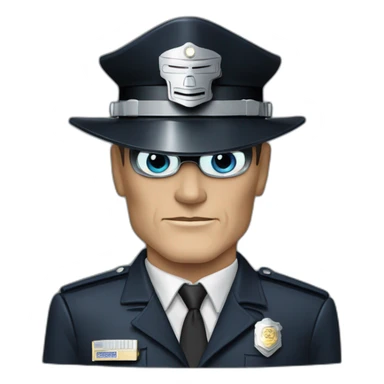 the T-1000 from the movie Terminator 2 as a cop sticker