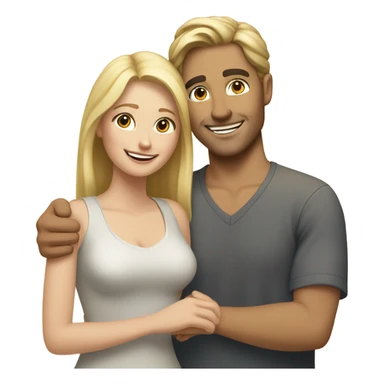 Caucasion male Loving blonde woman  sticker