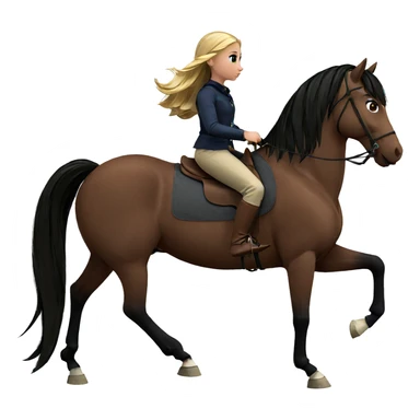 blonde girl riding horse sticker