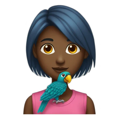 Girl- parrot- dark sticker