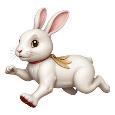 White rabbit running I’m late emoji  sticker