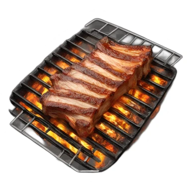 porc ribs on grill  sticker