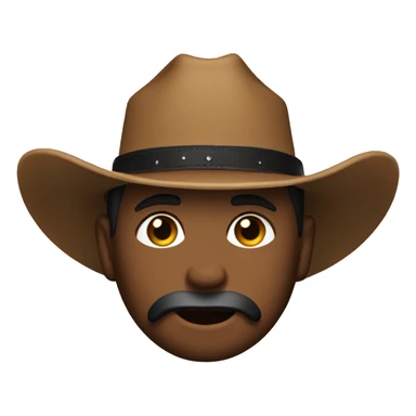 brown face with a cowboy hat and black bandana sticker
