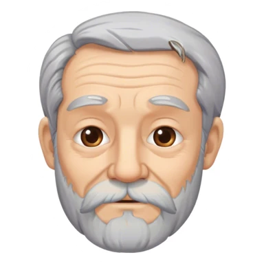 Old man with a beard and gray hair with wrinkles  sticker