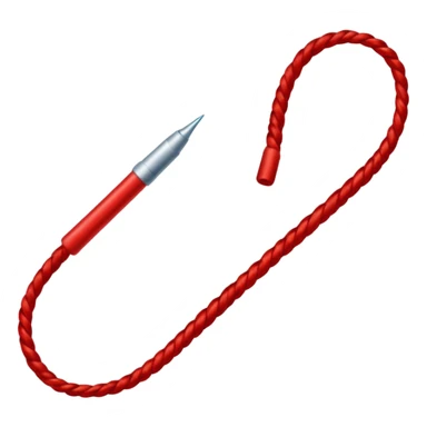 straight red thread  sticker