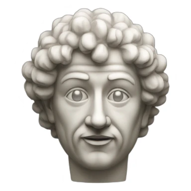 A statue of a stoic clown sticker