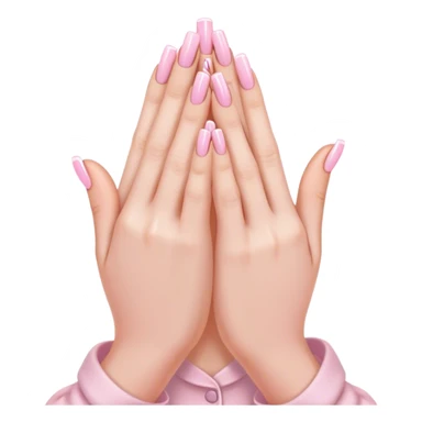 praying hands with light pink acrylic nails sticker