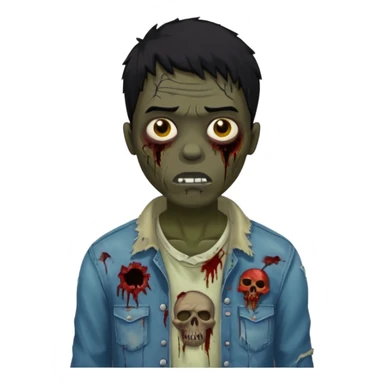black guy black hair zombie guy black background sticker
