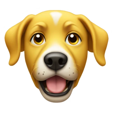 a dog face yellow, cartoon having a funny wondering face like hmmm sticker