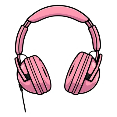 Audífonos de color rosa sticker