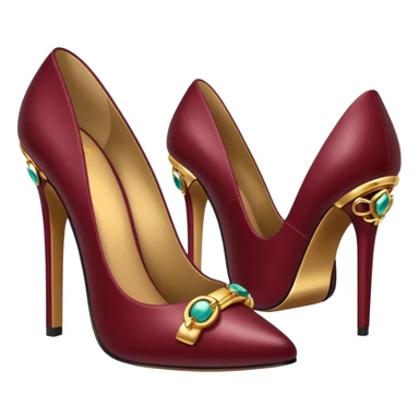 burgundy sexy high heel with jewelry sticker