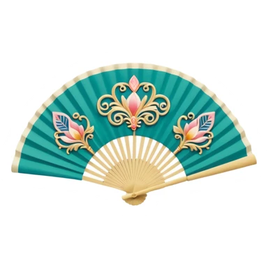 Fan: An open, handheld fan, often associated with opera or classic theatre sticker