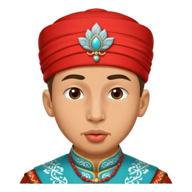 tatar young man with national outfit licking his lips  sticker