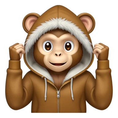 Monkey wearing a hoodie sticker