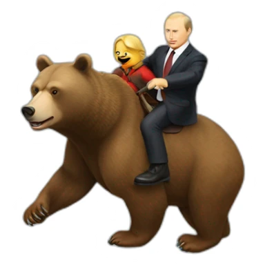 bear riding putin, the bear is the rider sticker