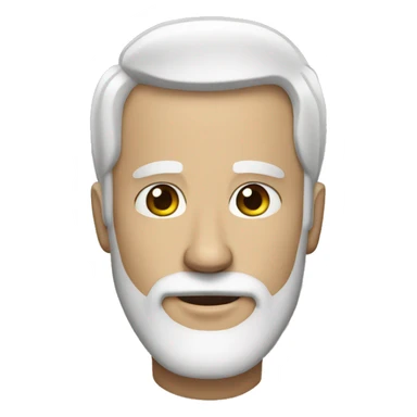 fifty white Man white beard short hair brown eyes sticker