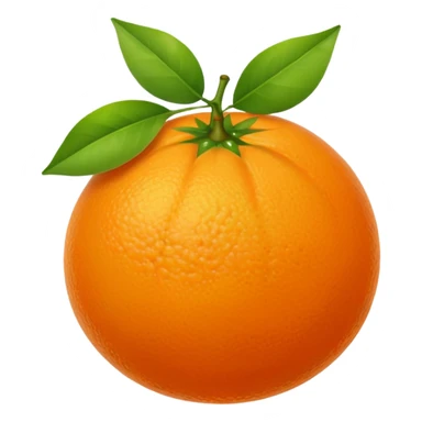 Orange fruit with leaf flat  sticker