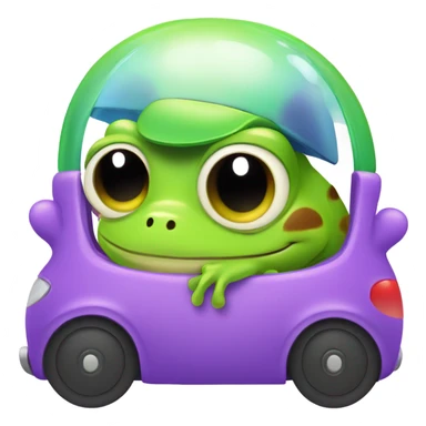 Frog driving kawaii sticker