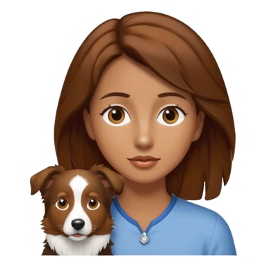 woman with border collie brown and white sticker