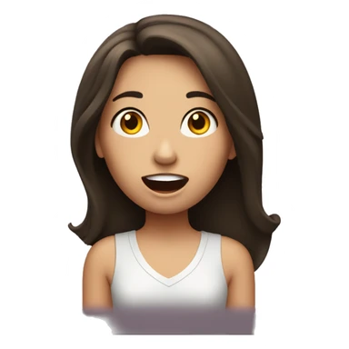 brunette girl singing loudly sticker