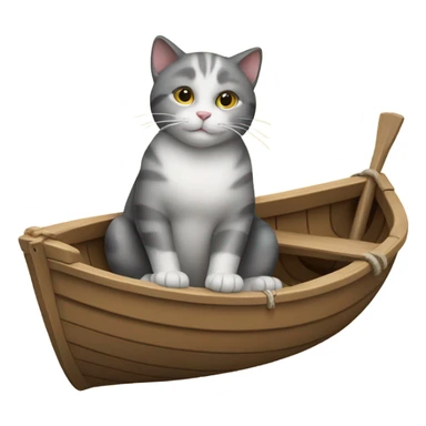 Cat in a boat sticker