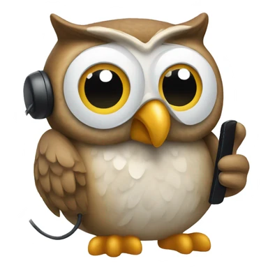 owl answering the phone sticker