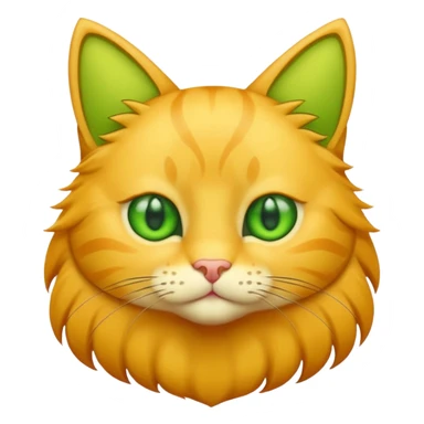 GATO AMARILLO SIN OREJAS VERDES sticker
