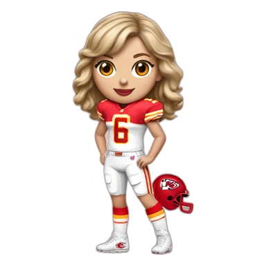Taylor Swift in a Kansas City Chiefs uniform sticker