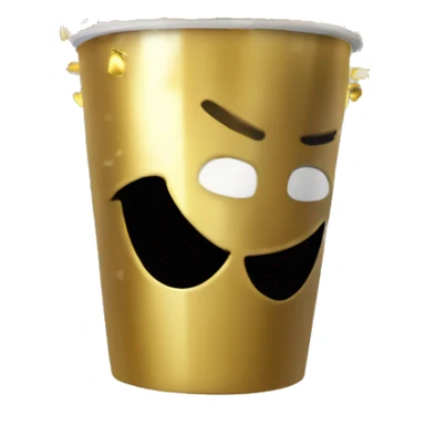 party popper gold black sticker