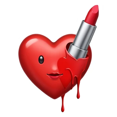 heart written with lipstick sticker